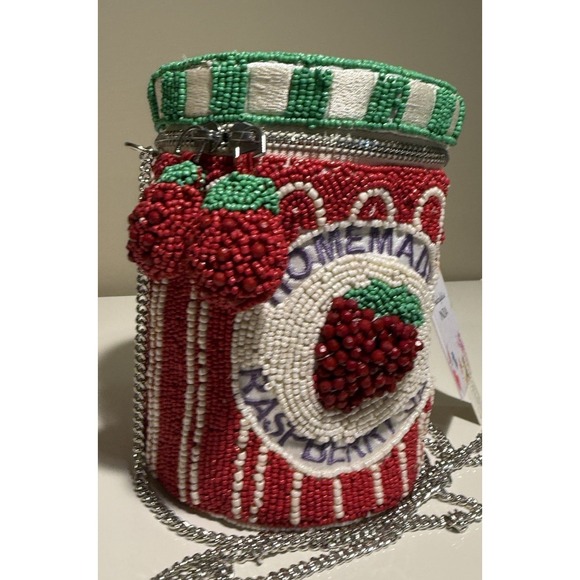 New Release Handcrafted In India Homemade Raspberry Jam Beaded Bag Viral TikTok - Picture 3 of 5